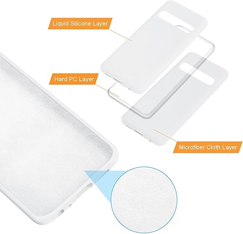 Miniatura 5 de E Segoi Diseñada para Galaxy S10 5G (solo versión 5G), funda de goma de gel de silicona líquida a prueba de golpes, cojín de forro de tela de