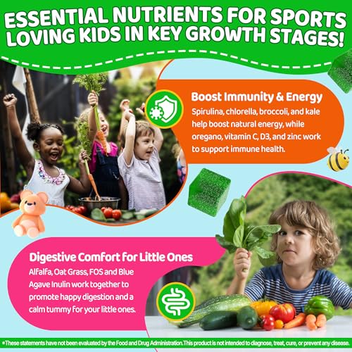 Kids Multivitamin Gummies + Super Greens, w/20+ Veggie Fruit, Prebiotics - Image 5