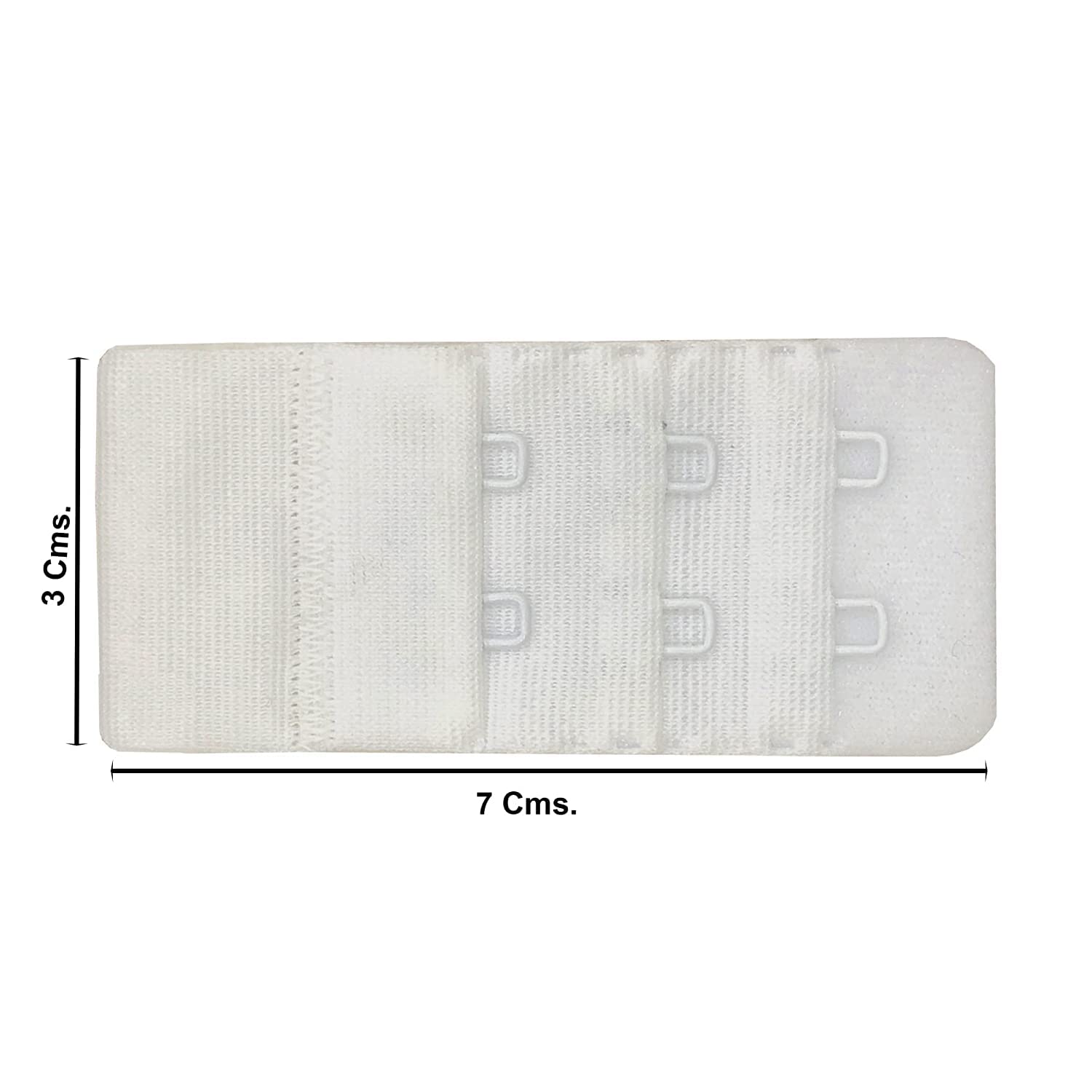 Wooger Women Bra Hook Extender 2 Hook 3 Eye bra Extender (Black, White, Beige,Pack Of 3) (White_Pack_Of_ 3) - Image 2 thumbnail