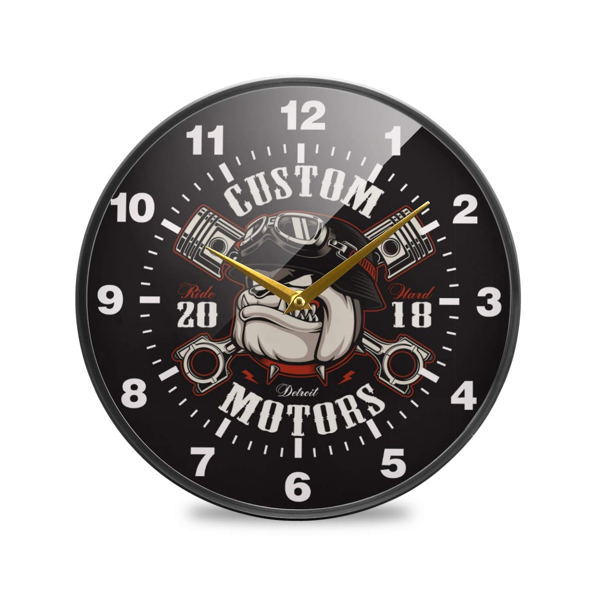 Orologio Da Parete Silenzioso Motociclisti – Design Punk Con Numeri Arabi, Funziona A Batteria, Decorazione Per Soggiorno E Ufficio - 2