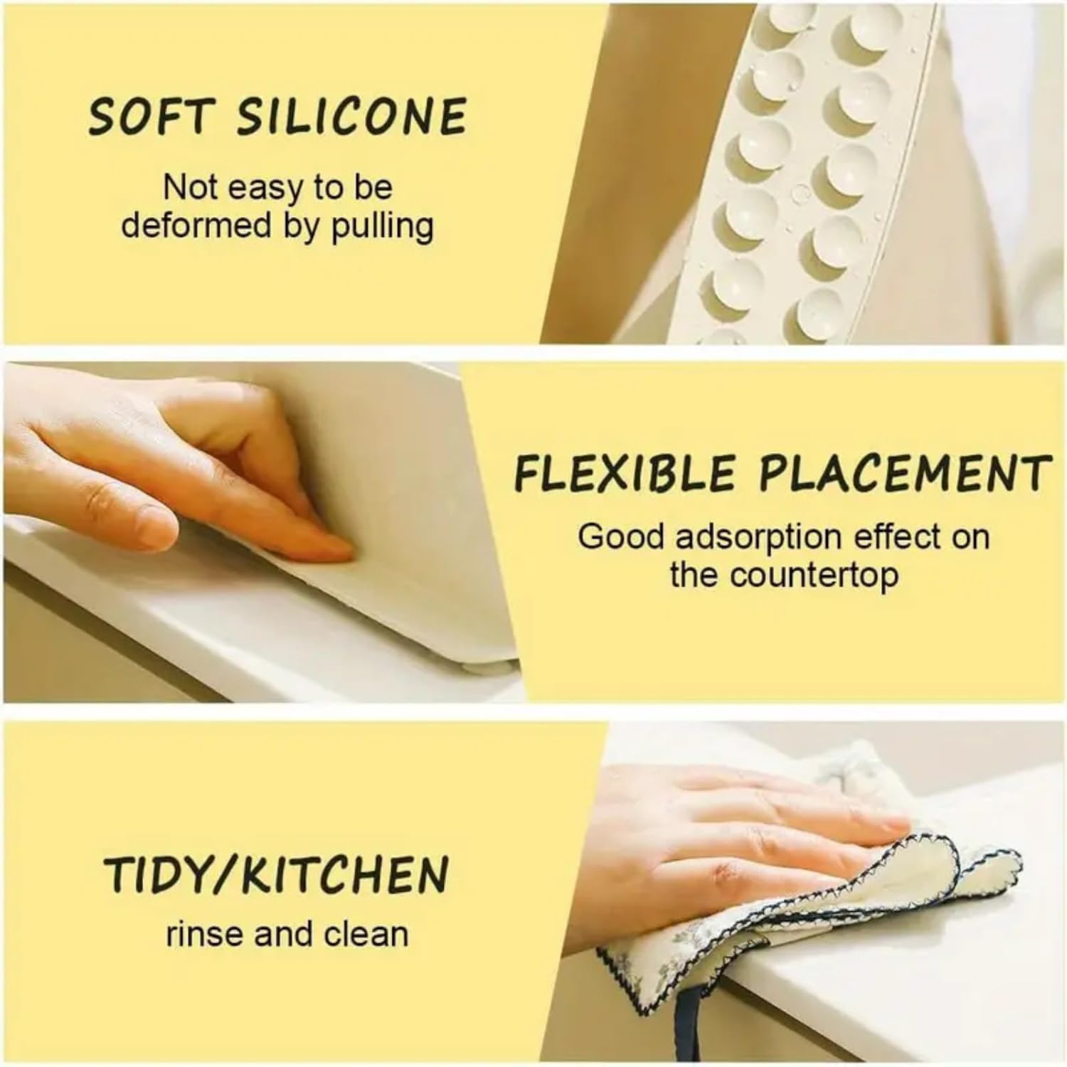 Dadhichi Zone Sink Anti-Splash Baffle | Countertop Silicone Suction Cup | Splash Guard, Kitchen Water Baffle Plate Splash Guard | Flexible Blocking Barrier | Kitchen Tools & Accessories (2 Pcs) 1