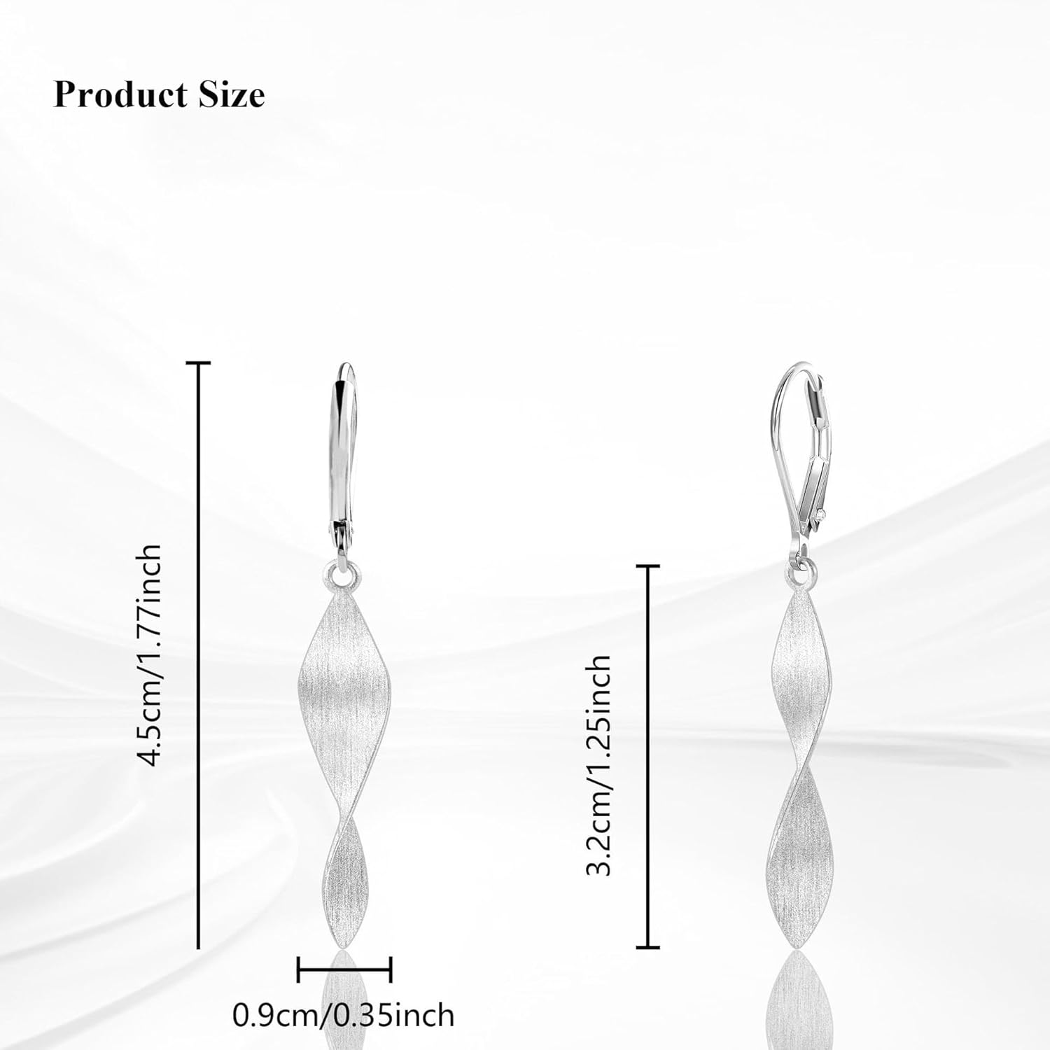 925 Sterling Silver Twisted Dangle Earrings for Women, Handmade Hypoallergenic Spiral Leverback Drop Earrings, Trendy Silver/14K Gold-Plated Jewelry Gifts - Image 5