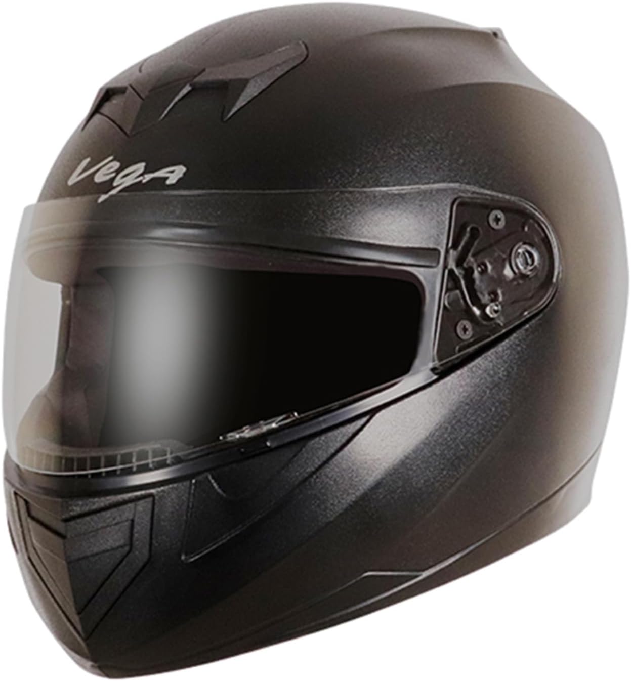 Edge ISI Certified Full Face Gloss Finish Helmet for Men and Women with Clear Visor(Black, Size:L)