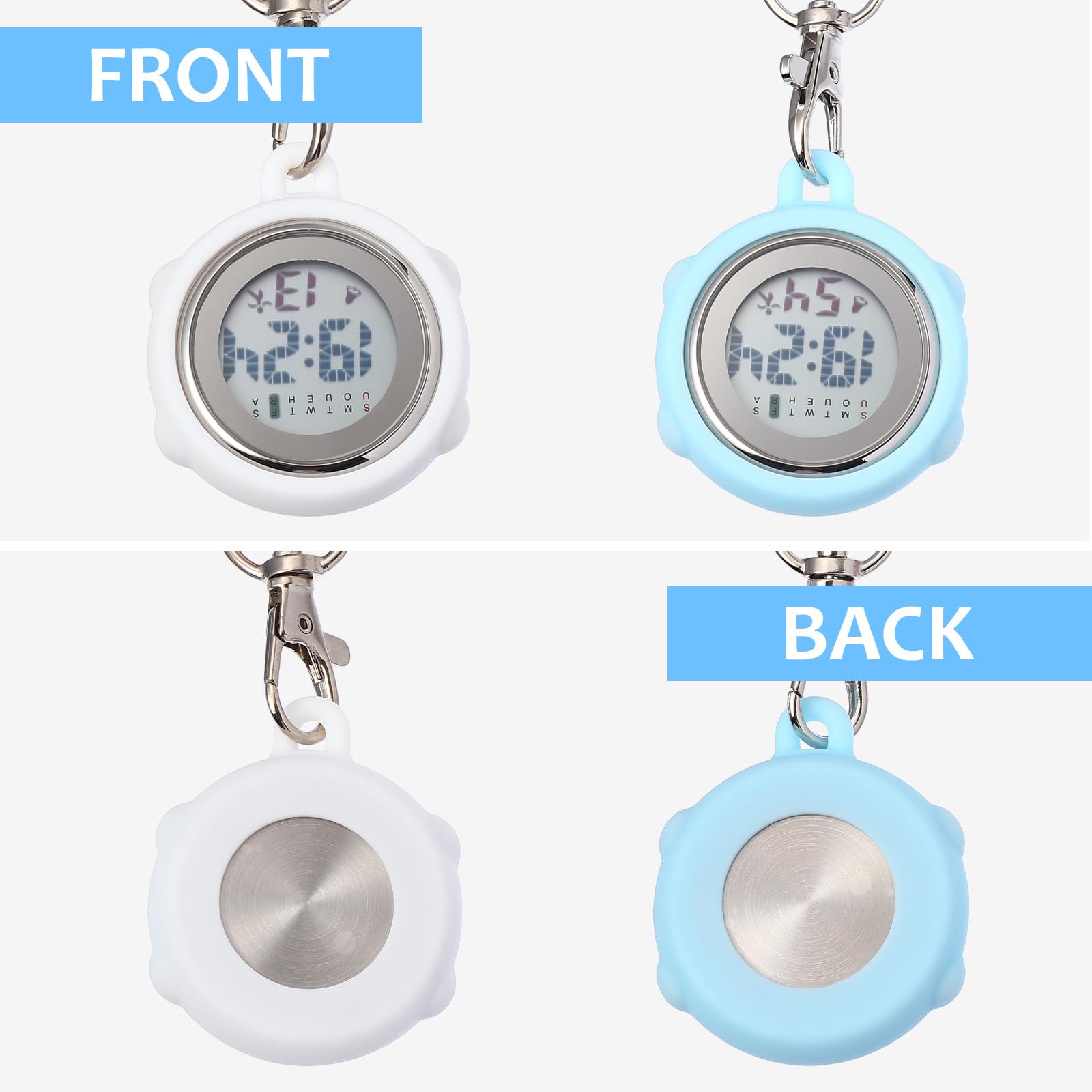 Montre Infirmière Design Simple et Portable Clip Numérique avec Écran Large, Bracelet à Boucle, Chronomètres Électroniques Précis pour Infirmières et Personnels Soignants