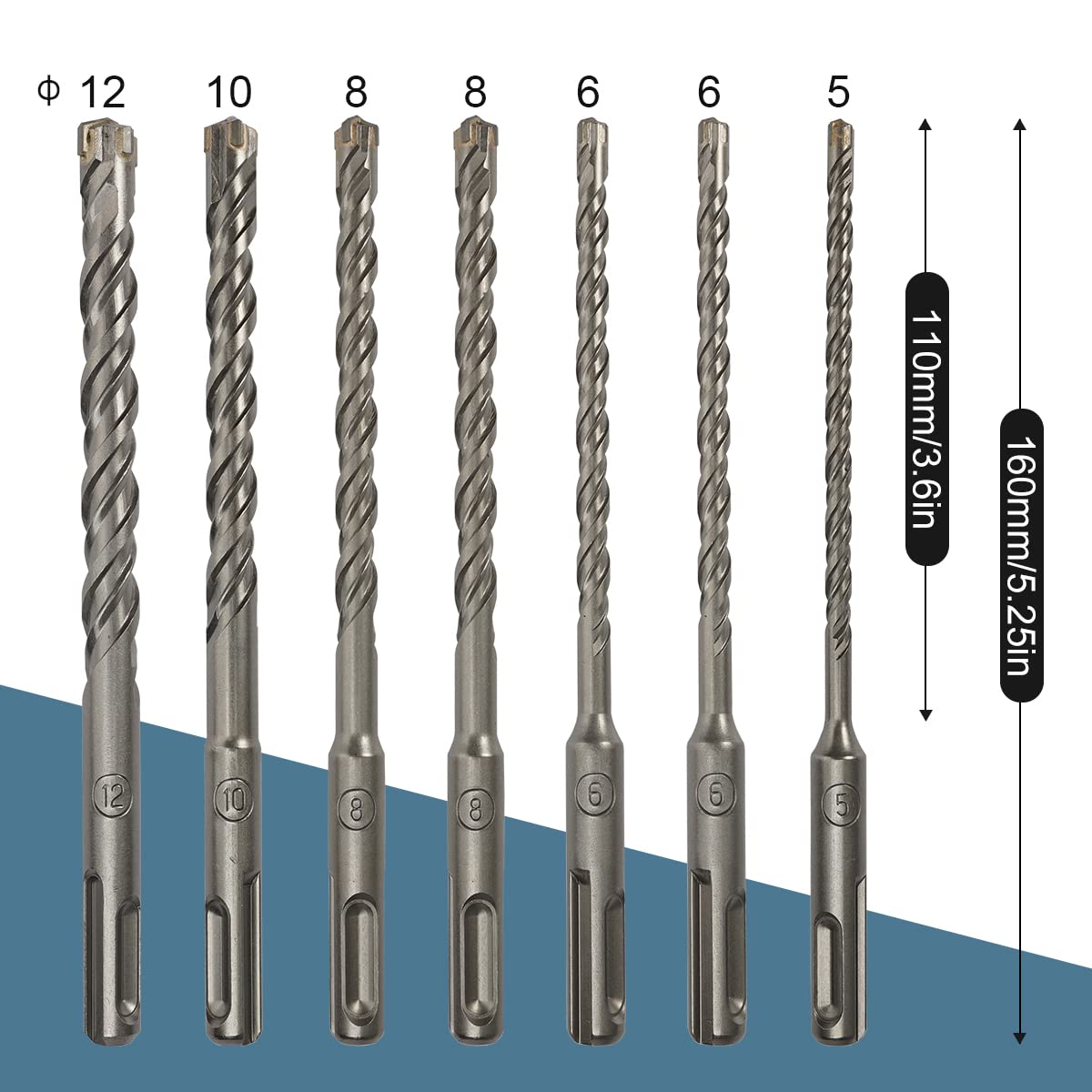 Betonbohrer, 9 Stück (5 Mm 16 X 160 Mm), Fliesenbohrer, Elektrischer