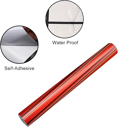 Miniatura 4 de Juego de envoltura de vinilo autoadhesivo para refrigerador, mural de metal rojo para puerta, adhesivo extraíble para nevera, calcomanía para