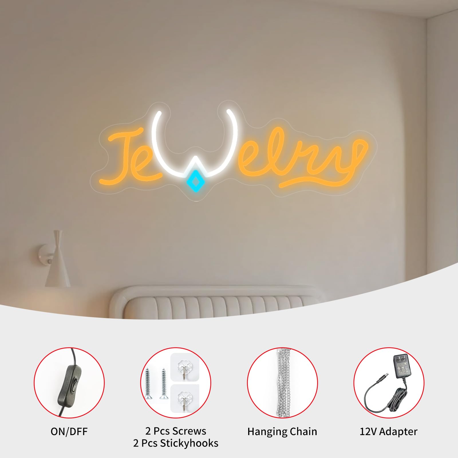 Biznesowy neonowy znak świecące litery LED znak do dekoracji ścian znaki na drzwi LED dekoracyjne znaki nocne dekoracje na billboard szyld wystawa wielkie otwarcie prezent 40 cm (biżuteria)