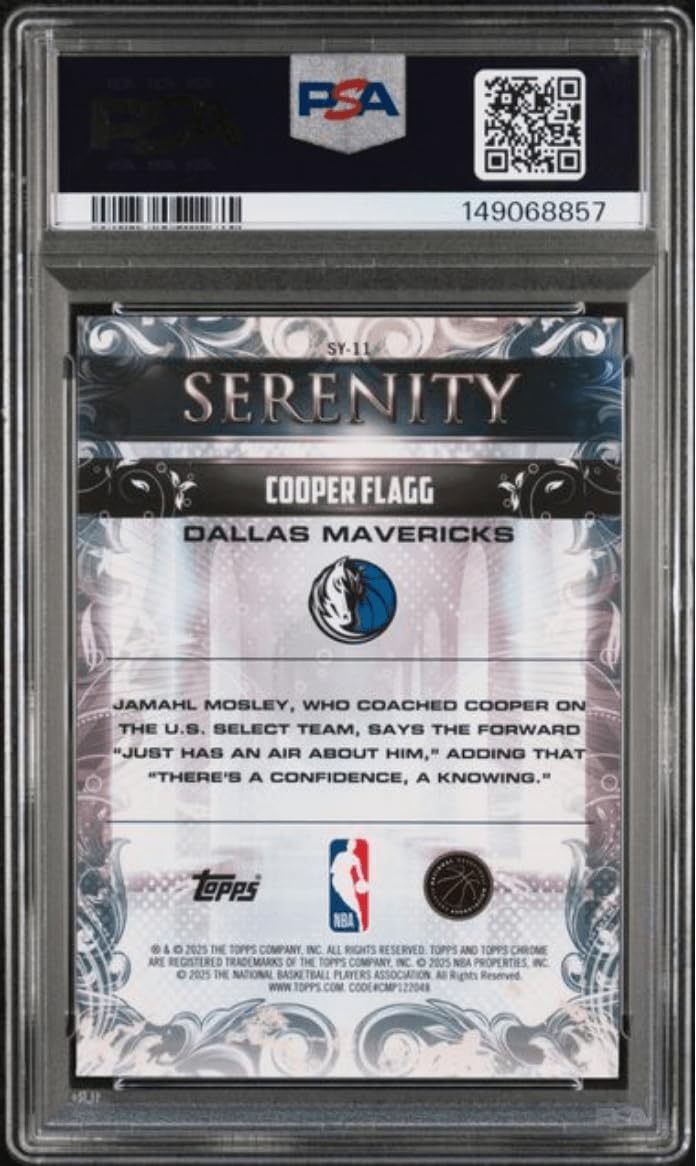 Amazon.com: Graded 2025 Topps Chrome Cooper Flagg #SY11 Serenity