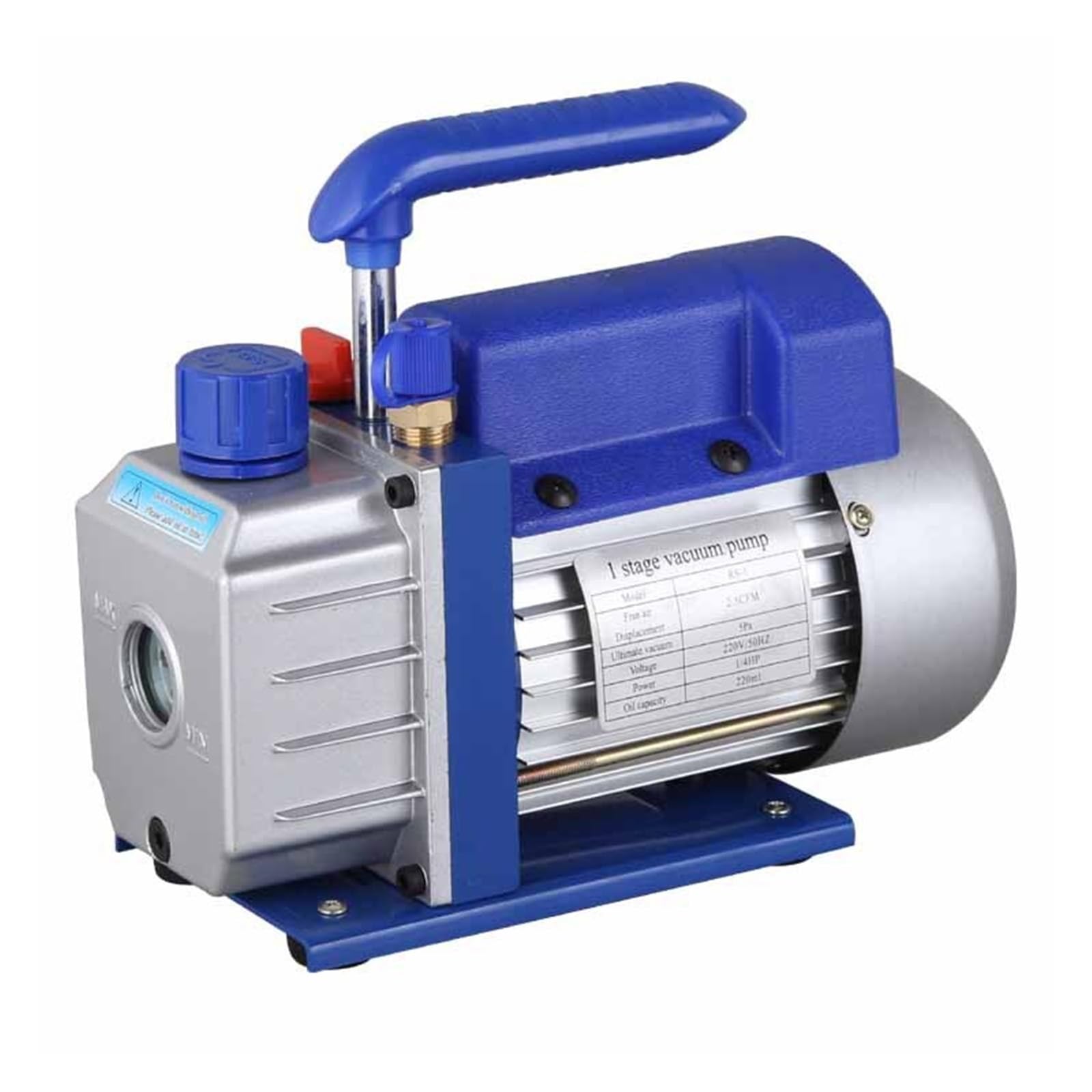 Bomba de vacío de refrigeración de 1 etapa con/sin manómetro de colector, 1 L/3 CFM, 200 W, refrigerante, aire acondicionado, mantenimiento de HVAC. Para camión y barco