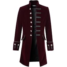 Mens Velvet Goth Steampunk Victorian Frock Coat