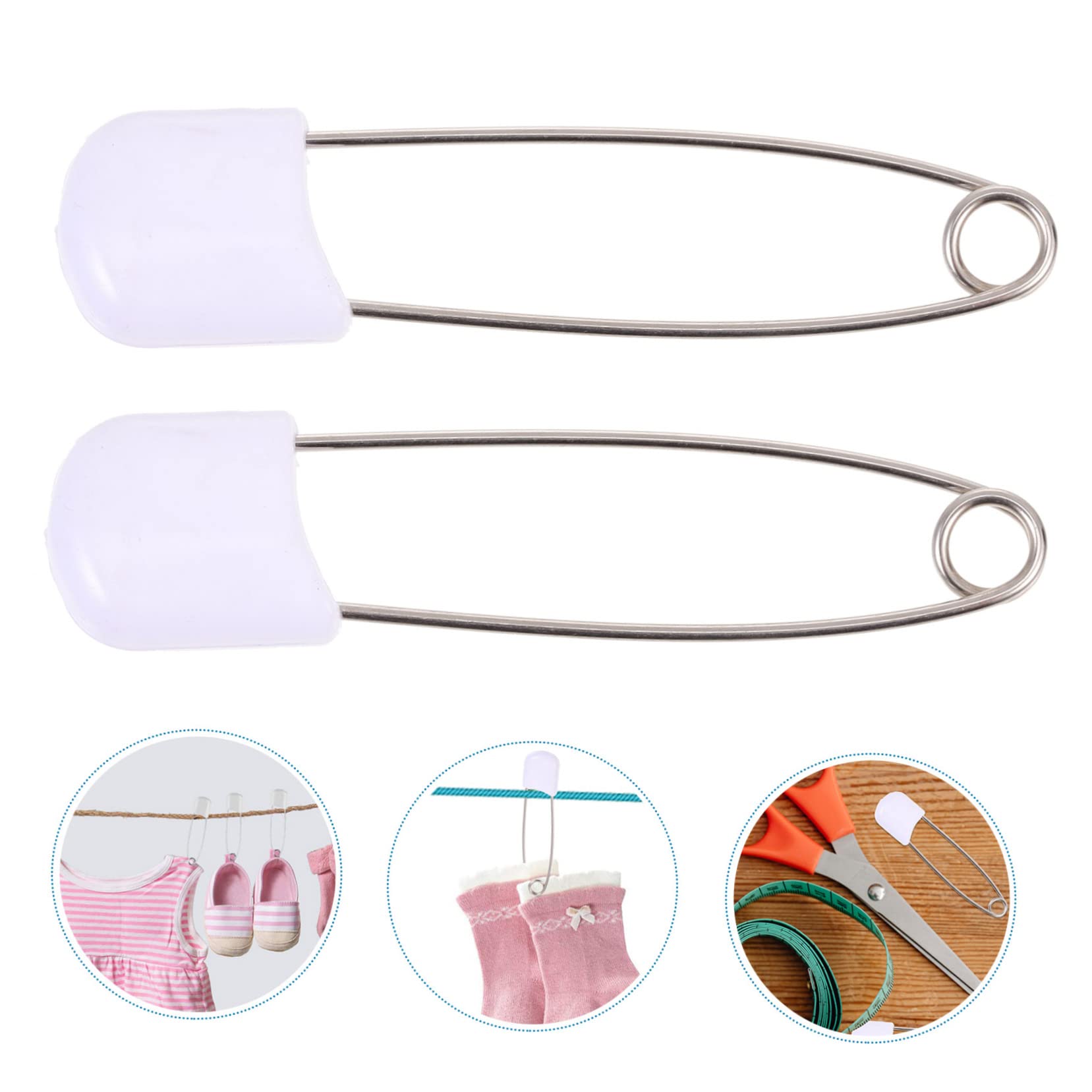 KONTONTY Diaper Pins for Cloth Diapers 50pcs Newborn Boys and Girls Brooch Reliable Plastic