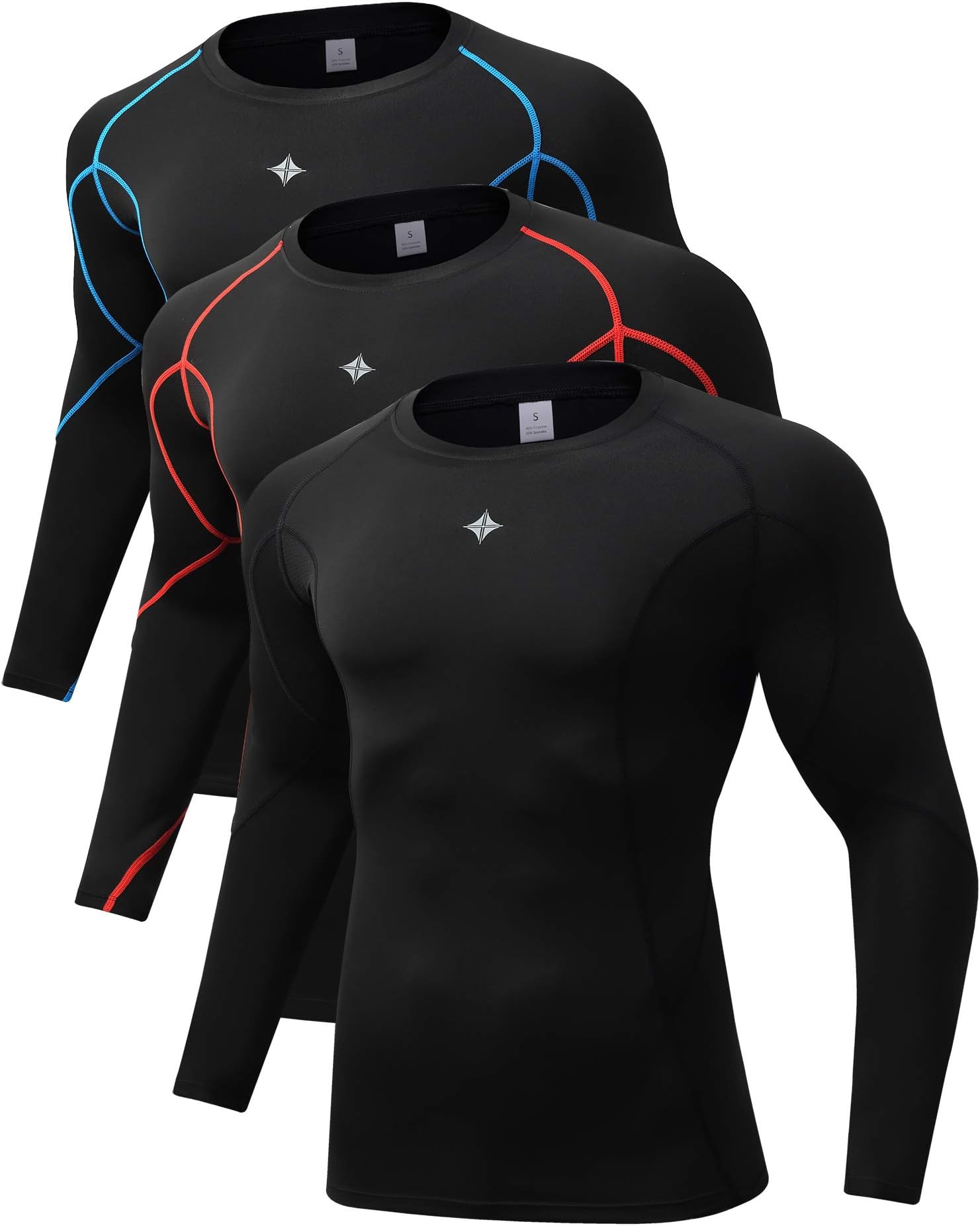 Milin NacoCompression Shirts for Men Long Sleeve Compression Undershirts Dry Fit Compression Shirt Baselayer Rash Guard