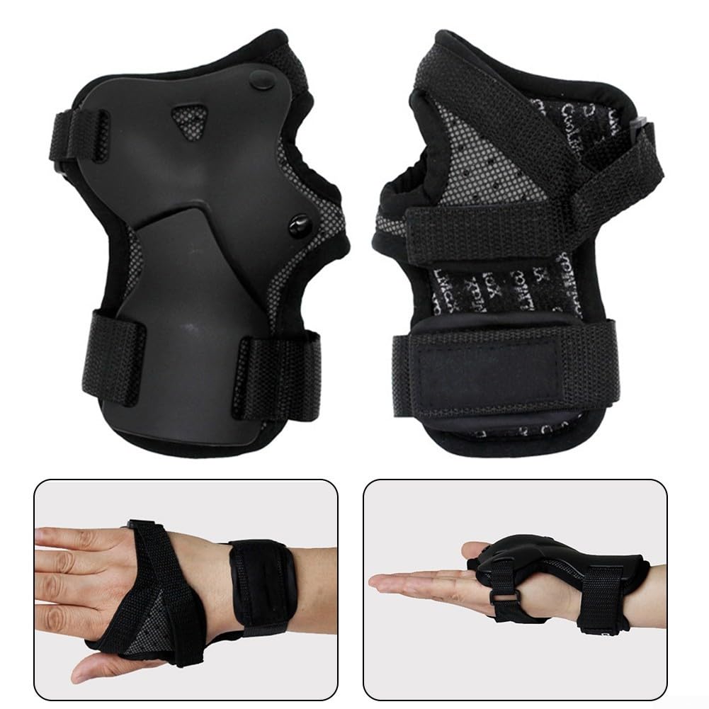 DAZZLEEX 1 par de muñequeras protectoras para patinaje, patinaje sobre ruedas, snowboard y patinaje (L)