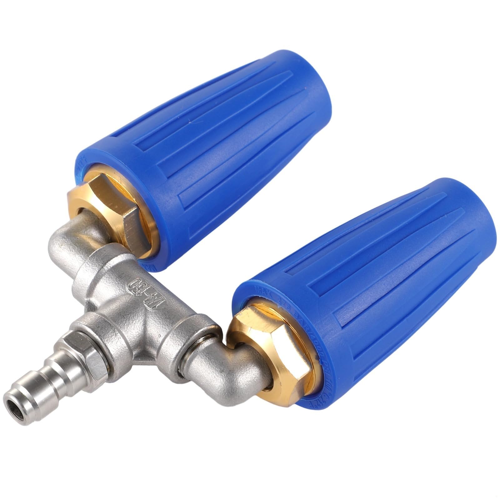 Ugello turbo per idropulitrice, doppia punta girevole a 360° con attacco rapido da 1/4, design antiruggine con orifizio 2.0, 4000 psi 4-6 Gpm, adatto per auto, prati, uso esterno