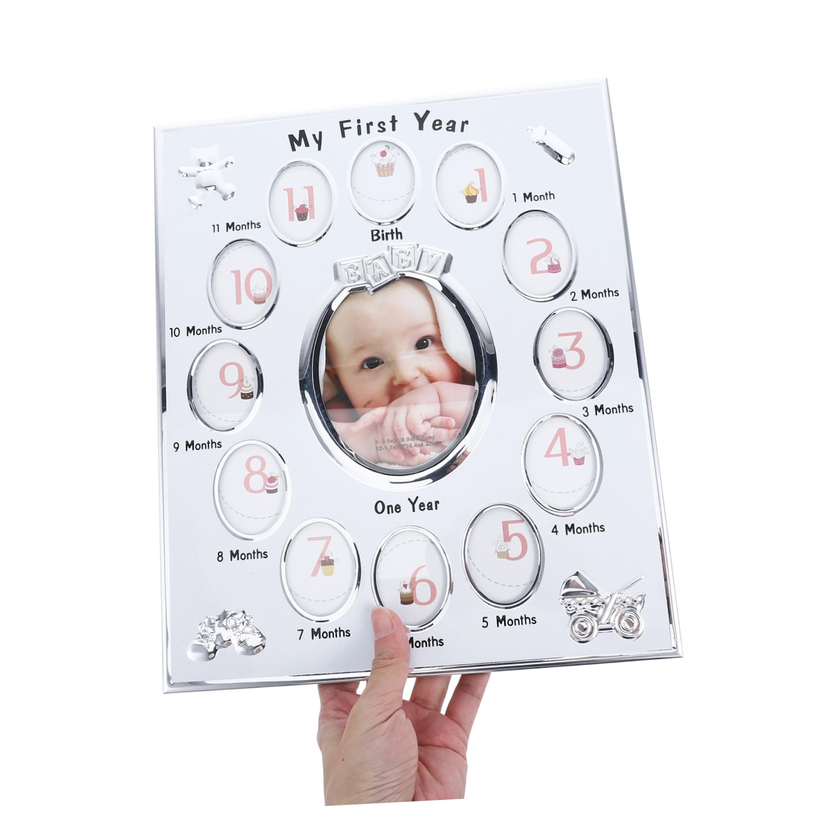 Marco de Fotos para Niña Soporte para Fotos Mensuales Marco Infantil Seguro y Duradero Regalo Original para Recién Nacidos y Recuerdos de Crecimiento
