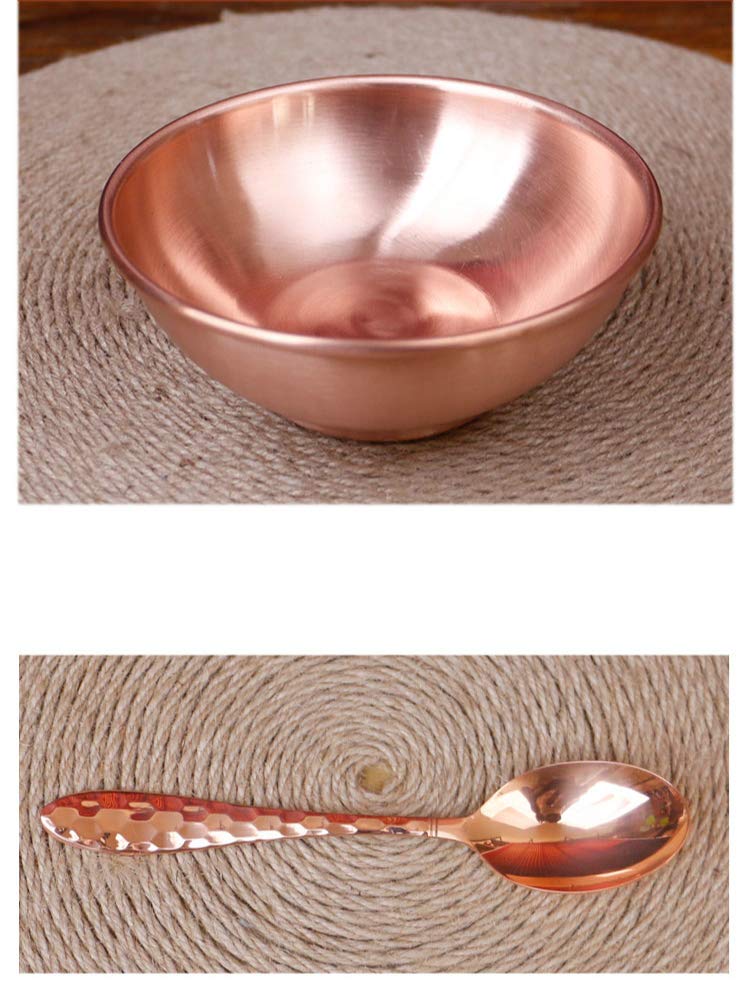 Bol en cuivre pur - Bol à riz - Cuillère en cuivre - Baguettes en cuivre - Tasse à thé en cuivre - Ensemble de baguettes (type 5)