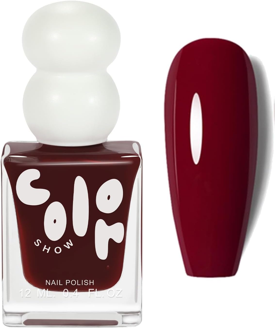 Red Nail Polish, Cherry Nail Varnish, Water-Based Low Odor Formula, Wine Red Gel Polish, Non-Toxic, Chip Resistant Nail Lacquer for Women Summer 10ML