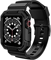 Vista 11 de OROBAY Correa Resistente Compatible con Apple Watch Banda de 45 mm/44 mm/42 mm con Estuche, Correa Antichoque para iWatch SE3 SE2 SE Series