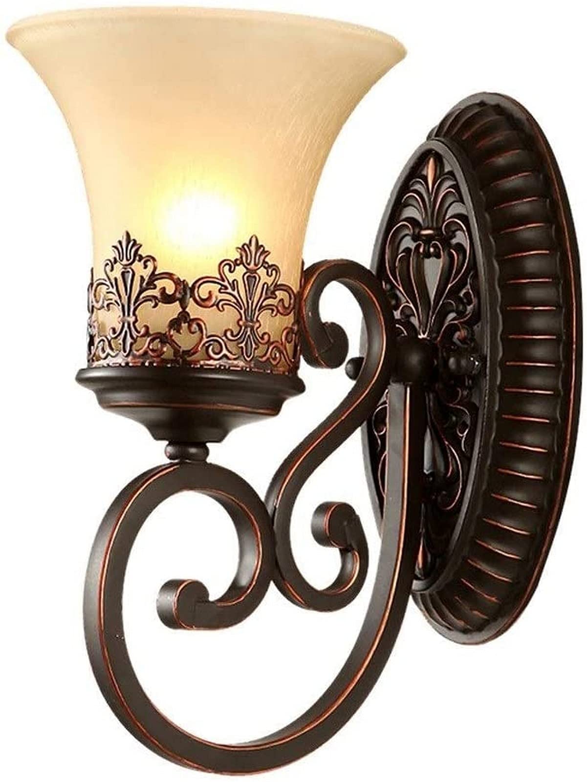 VDOQTLJT Wall Light Modern Bedroom Living Room Hallway Courtyard Bedside Country Lamp Aisle Glass Lantern Wrought Iron - Retro Corridor Balcony Sconce Home Decor Chandelier Ce
