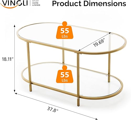 Miniatura 72 de VINGLI Mesa de centro de cristal, mesa de centro redonda de 30 pulgadas, mesas de centro negras para sala de estar, mesa auxiliar de vidrio Negro