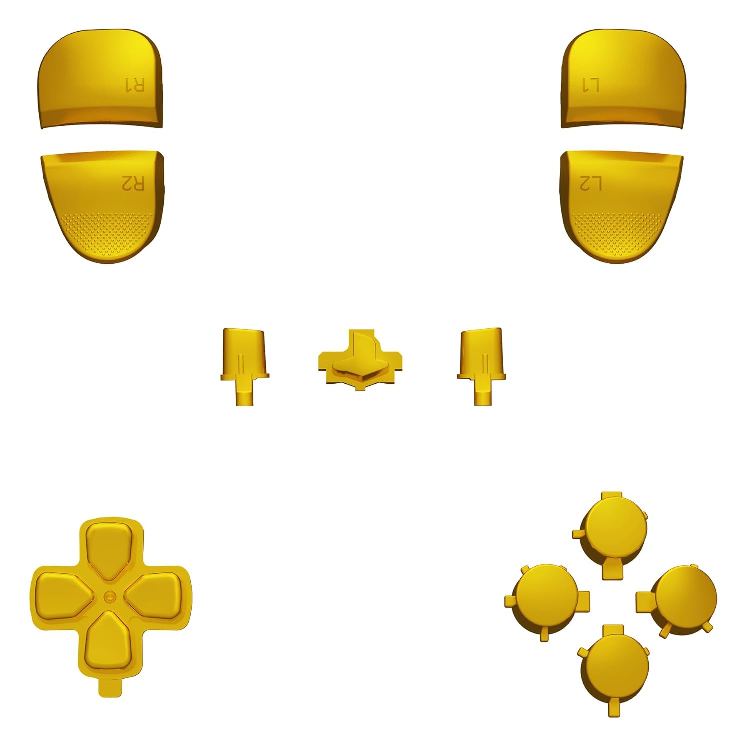 eXtremeRate Replacement Full Set Buttons Compatible with ps5 Edge Controller, Chrome Gold D-pad Share Options Home Face Buttons R1 L1 R2 L2 Triggers Compatible with ps5 Edge Controller - Image 3