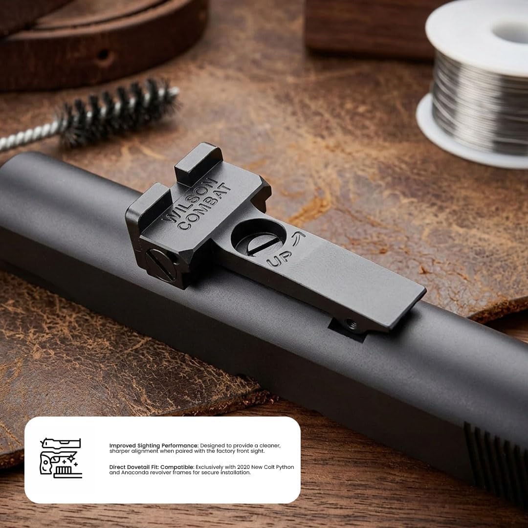 Wilson Combat Rear Sight for Colt 2020 Python/Anaconda Adjustable Serrated Blade Black