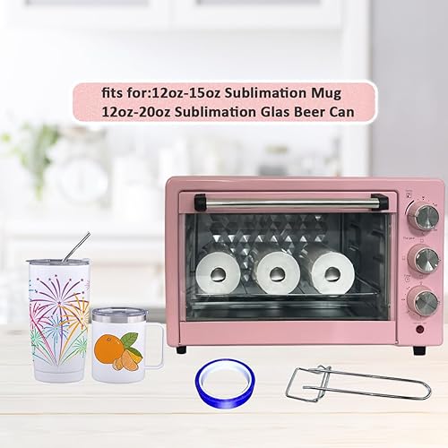Miniatura 5 de KAVIAT Máquina de horno de sublimación con cinta térmica, guantes, horno de convección de 1500 W 22L 110 V para sublimación en blanco, tazas, vasos,