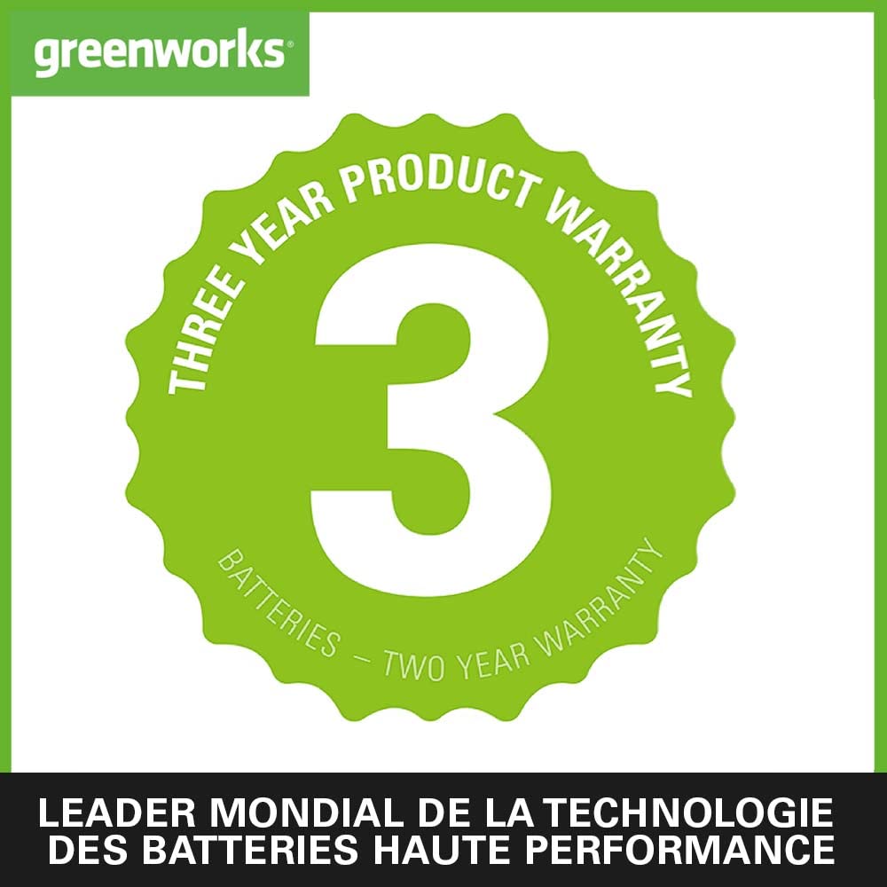 Greenworks 48V (24V x 2) Tronçonneuse à Batterie Moteur Sans Balais, Longueur des barres 35cm, Vitesse 20 m/s, Graisseur Automatique, 2 Batteries 24V 4Ah et Chargeur Double, Garantie 3 An