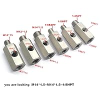 Vista 5 de Acero inoxidable M14 1.5 a 1/8 NPT Puerto Sensor de presión de aceite Adaptador de conexión Tee Adding Gauge Fitting Turbo Supply Line