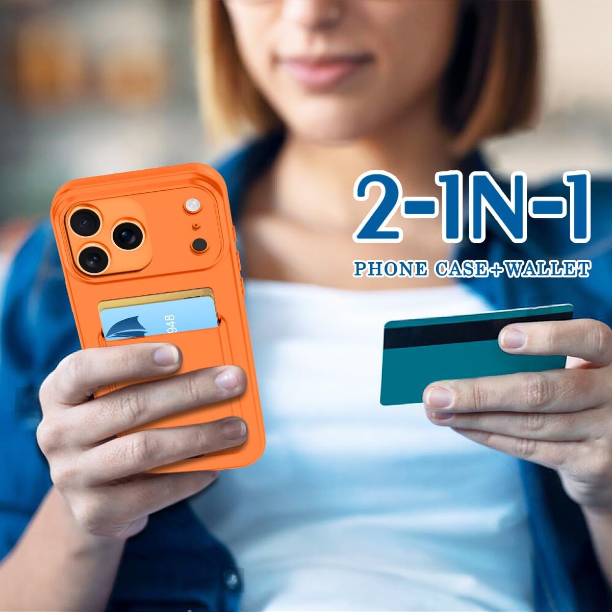 Petocase for iPhone 17 Pro Max Wallet Case Card Holder Slot Ultra Slim Fit Flexible TPU Gel Rubber Soft Skin Silicone Protective Phone Case Cover for Apple iPhone 17 Pro Max 6.9 inch Orange - Image 6