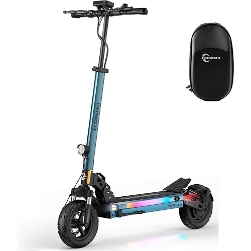 Electric Scooter Adults, 800-1000W Motor & 31MPH Peak Portable E-Scooter, Up to 31 Miles Range, 10" Off-Road PneumaticTires, Dual Suspension & Brakes System, RGB Lights & APP Control