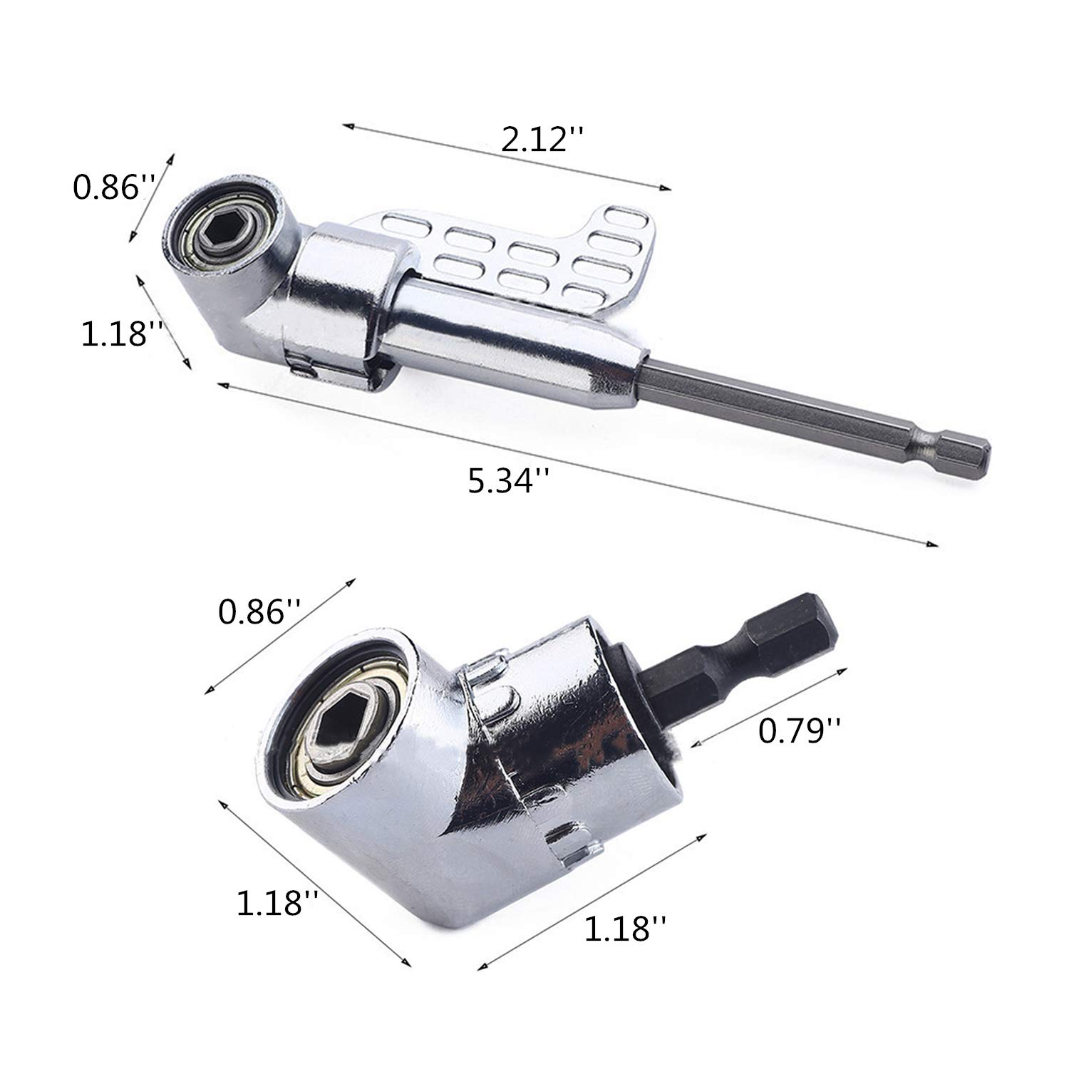 TRA-Flexible Drill Bit Extension Set, Hex Shank Bit Holder Keychain 105 Right Angle Drill Attachmen 3pcs 1 4 3 8 1 2 Hex Socket Adapter 3pcs Drill Bit - View #8