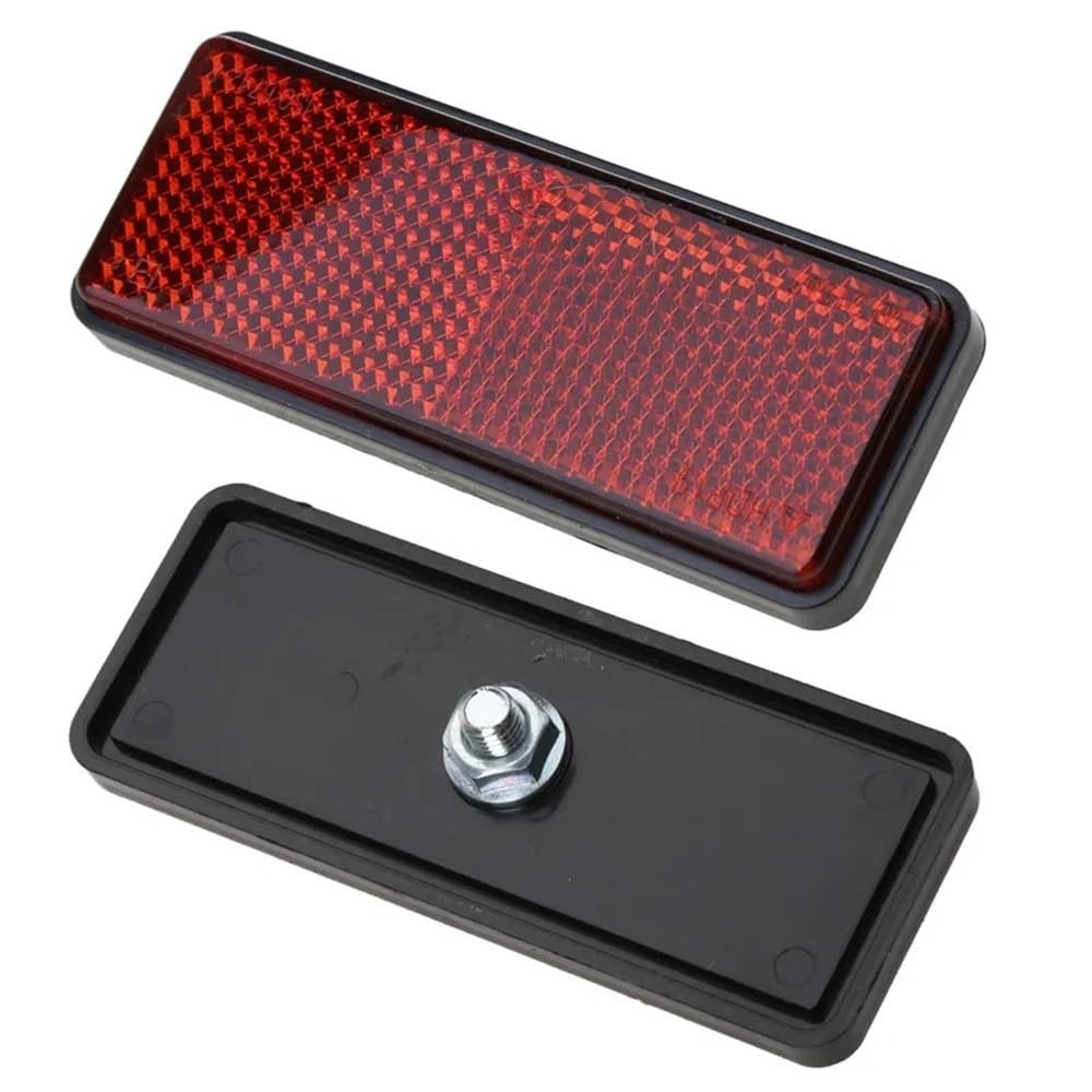 Placa reflectante rectangular roja para evitar accidentes en moto 7