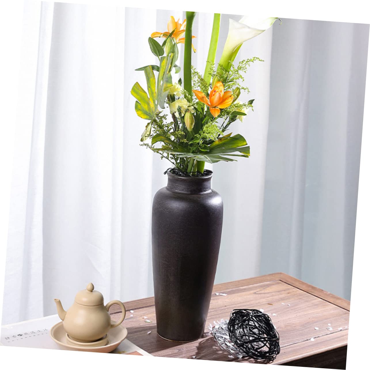 BESPORTBLE Floral Frog for Arrangements - Metal Vase Filler - Round Floral Cage Holder for Flower Displays Centerpieces and Home Decor Black