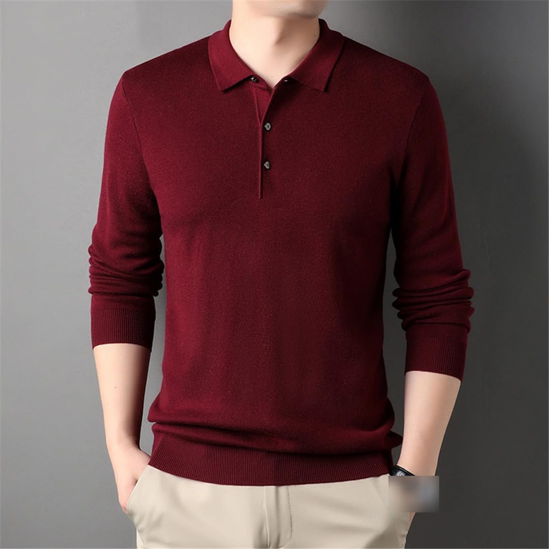 Men's Lapel Thin Cardigan Autumn Business Casual Pullover Sweater