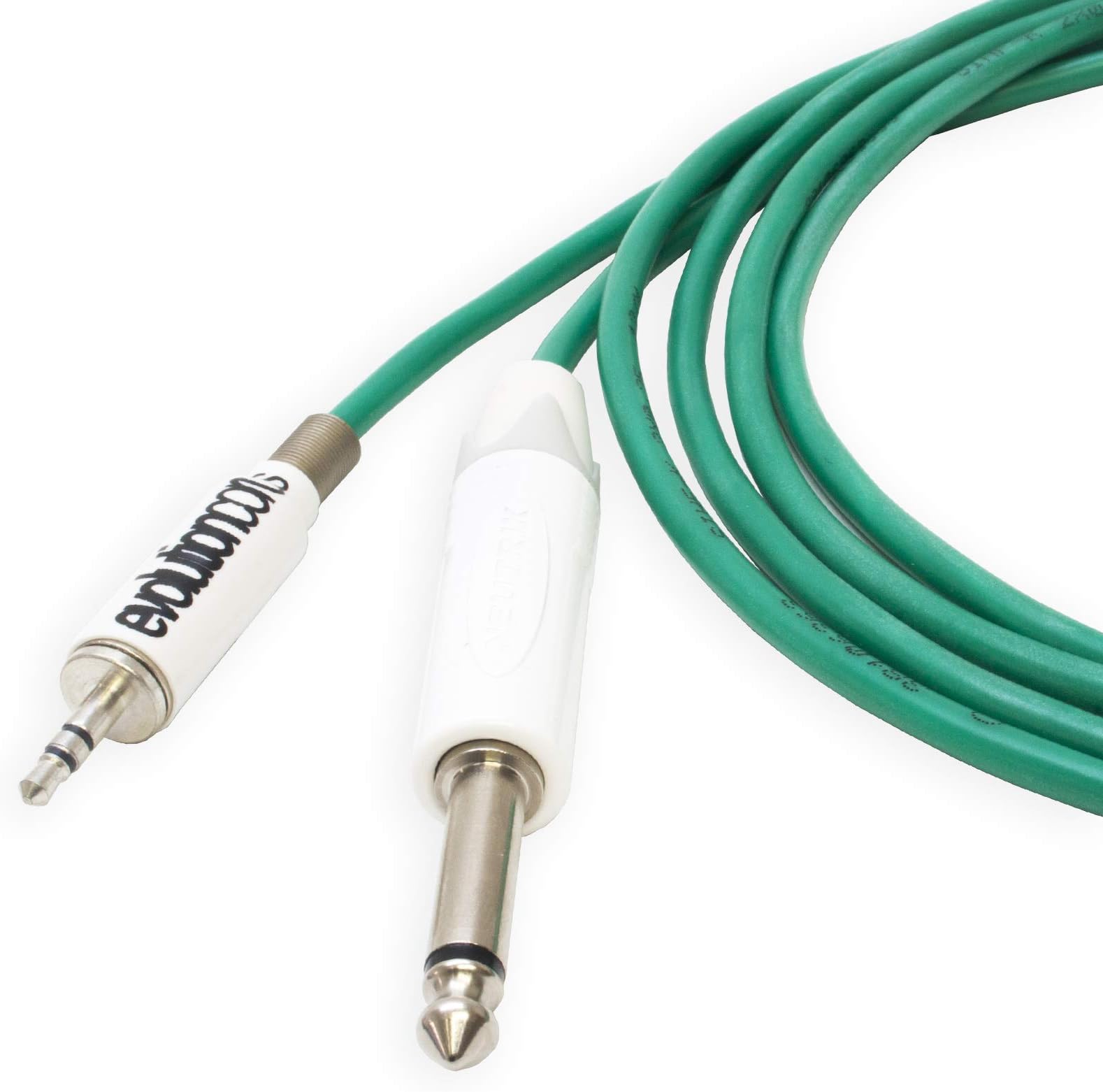 Evolution Cords 35HDNN-LAPP.EWK.SILICONE.GN.-NP2XWT_EVO Straight Phono Tattoo Cord to 1/4-Inch Mini Jack - Green