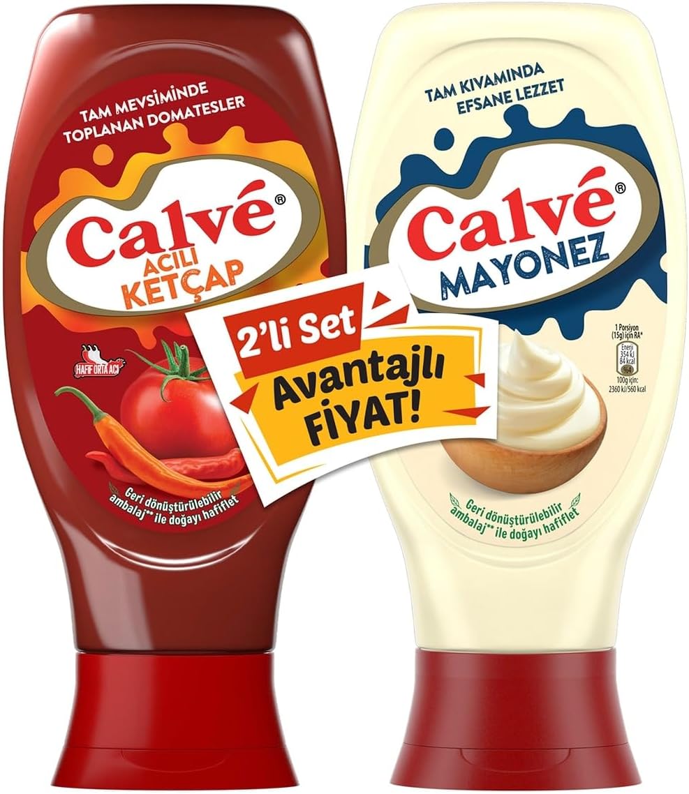 Calve Acılı Ketçap Mayonez Orta Set 810 gr - Görsel 1