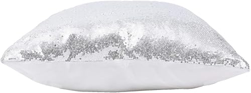 Miniatura 3 de Poise3EHome 18x18inches Sequin Throw Pillow Covers Silver Decorative Pillow Covers for Couch, Bed, Living Room, Christmas (Silver, 1PCS)