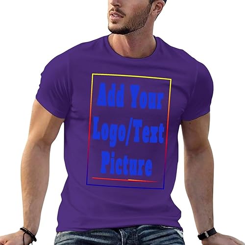 Vista 6 de Custom Personalized Men's Cotton T-Shirts Design Your Own Custom Prints