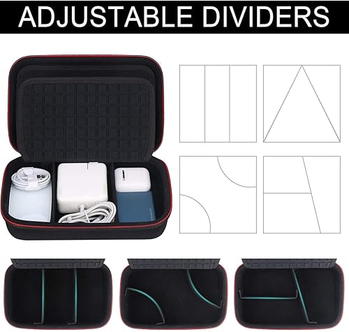 Miniatura 2 de Canboc Estuche organizador electrónico de viaje duro para MacBook cargador adaptador de corriente, cable, banco de alimentación de mouse, lápiz de