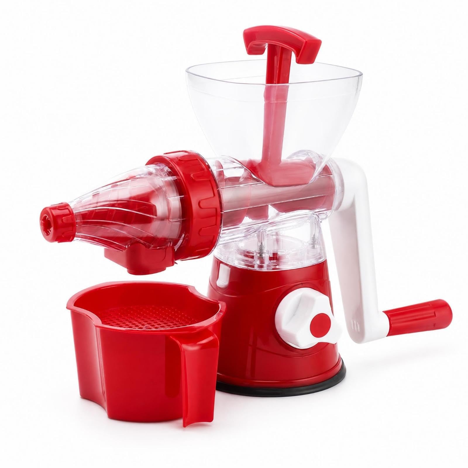 Countertop Juicer Transparent Body Hand Crank Juicer Co | Countertop Juicer Transparent Body Hand Crank Compact Fruit Press Red Pp Silicone-image-36