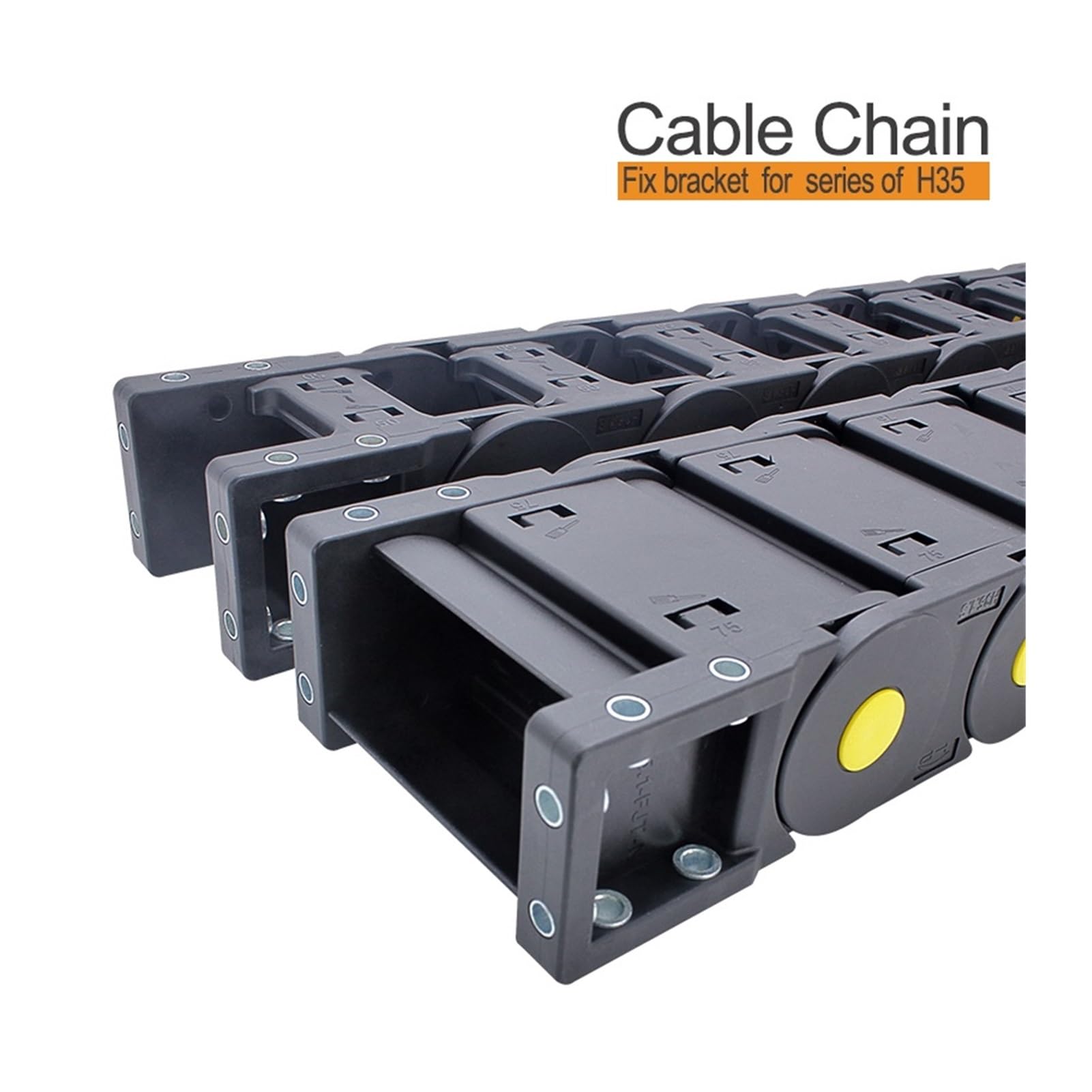 Cable Drag Chain Fix Bracket – FQ FJT Type For H35 Series, Inner Height 35mm – H35Q.1.S / H35F.1.S Compatible