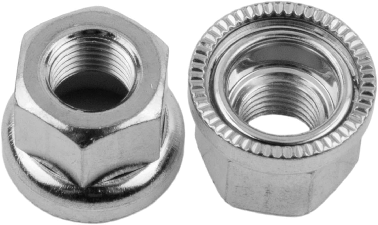Chrome Axle Nuts 3/8 Inch and M9/M10 for Fixed Gear For Bike Hubs Replacement, For Bike Hub Fasteners Set with Dark Silver Finish(2PCS M9)