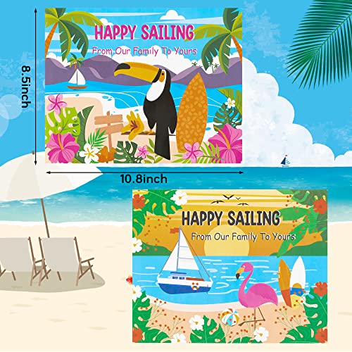 Japbor 2Pcs Large Summer Beach Cruise Door Magnets Decorations Magnetic, Hawaii Refrigerator Car Cabin Ship Magnet Decor, Tropical Ocean Vacation Magnetic Decals Fridge Sticker For Home Kitchen #TOP1