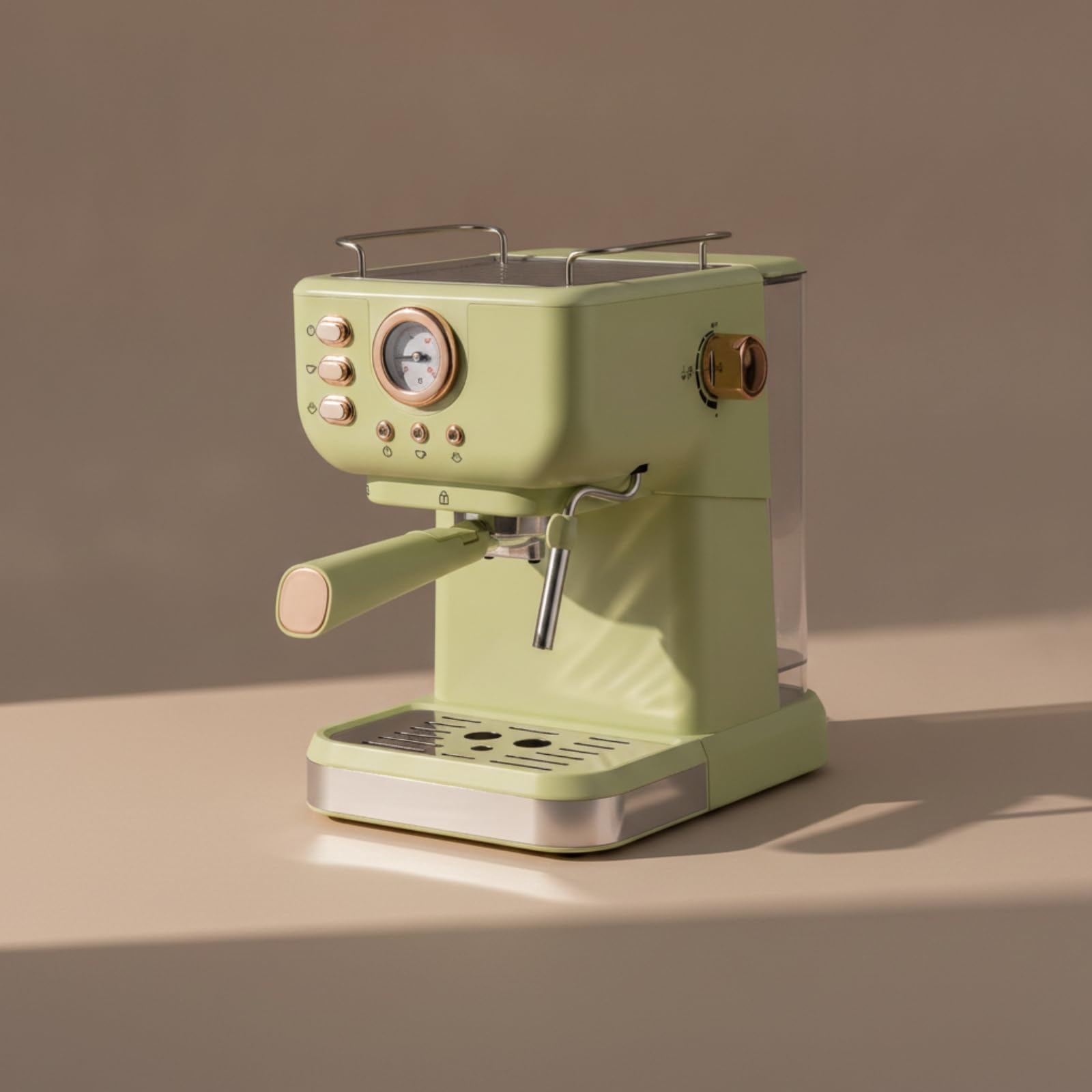 Cafetera Espresso Máquina Cafetera Cafetera Espresso Cafetera Capuchinera con Vaporizador Integrado Panel de Control, Verde, CM3120 Estándar Europeo Verde
