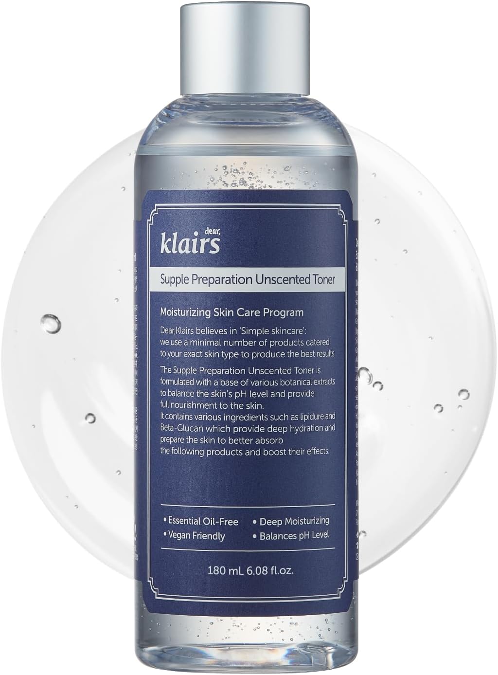 Unscented Lotion [DearKlairs (Klairs)] Moisturizing Sensitive Skin Sample Preparation Unscented Toner 180ml (6.1 fl oz) Oil-Free Alcohol-Free High Moisturizing Type Low Irritation Primer Toner