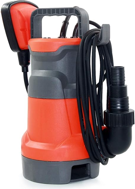 Amazon Brand - Umi 400W Submersible Pump for Clean Dirty Water 8000 LPH, Drain Water from Garden Pond Pool Hot Tub Flooded Cellar, with Float Switch and Hose Connector