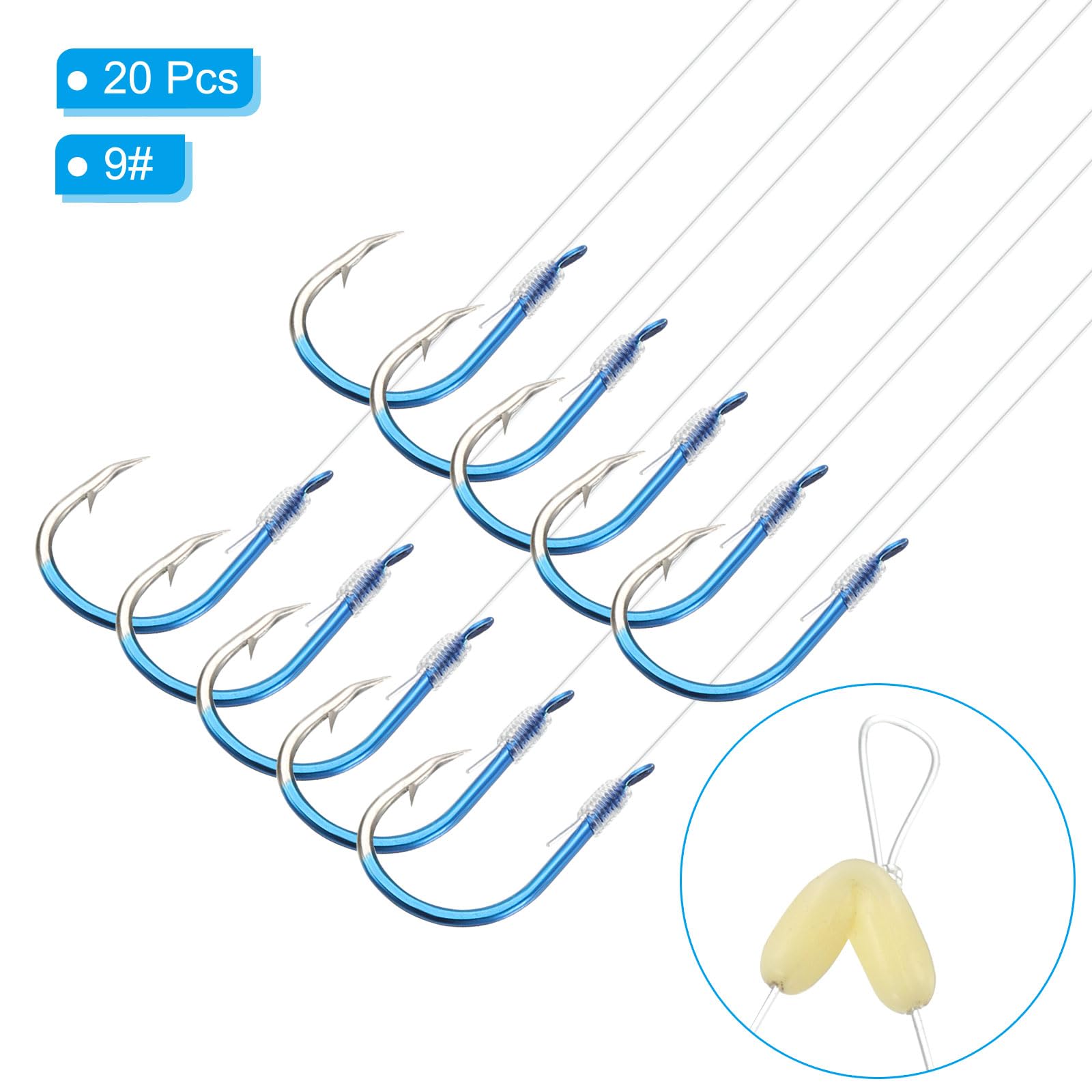 PATIKIL 9# Small Fishing Hooks with 45cm Line - Image 3