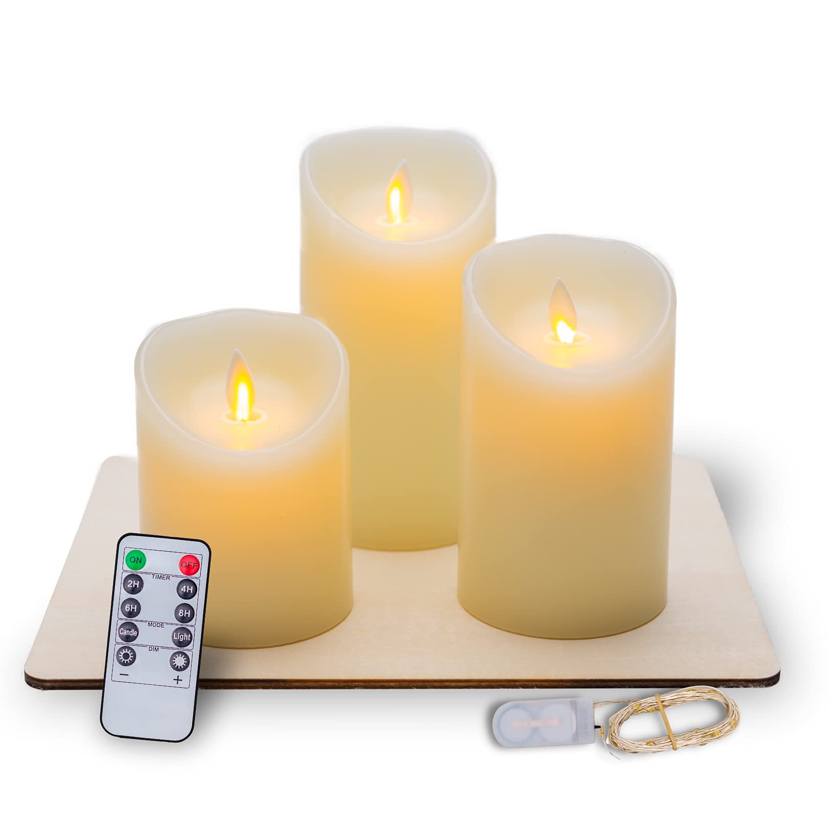 Buy Lovley Lites LED Candles with Remote Set of 3 Battery Operated
