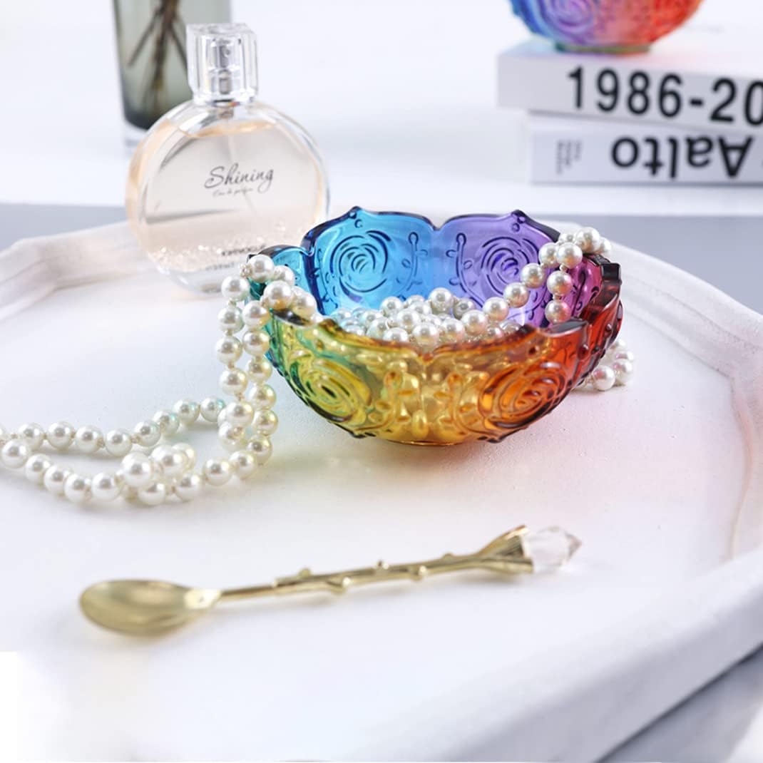 Resin Mould Lotus Bowl Mold Flower Pot Silicone Mold UV Epoxy Resin Casting Mold for DIY Bowl Holders Jewelry Trays